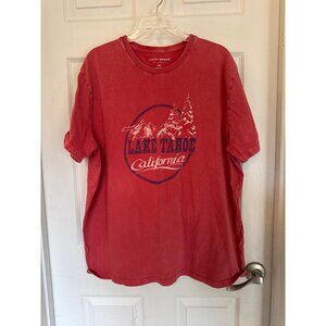 Lucky Brand Red Lake Tahoe California Crewneck Short Sleeve T-shirt Men's XXL